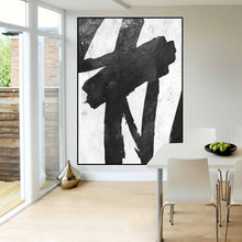 Load image into Gallery viewer, Black and White Wall Art Painting Abstract Contemporary Painting Fp023