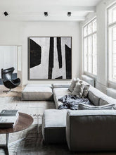 Load image into Gallery viewer, Black And White Abstract Painting on Canvas Minimalist Painting Fp017