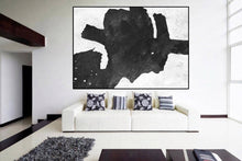 Load image into Gallery viewer, Original Black and White Painting Oversized Modern Wall Art Fp014