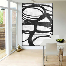 Load image into Gallery viewer, Black and White Abstract Art Huge Artwork Fp016