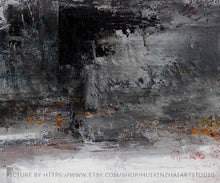 Load image into Gallery viewer, Black White Gray Abstrtact Painting Large Contemporary Art Yp109