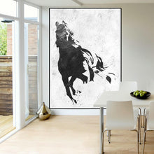 Load image into Gallery viewer, Abstract Horse Painting Black and White Handmade Original Painting Fp019