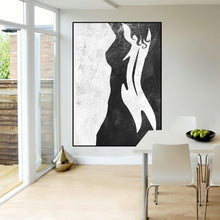 Load image into Gallery viewer, Abstract Nude Woman Painting Black and White Wall Decor Fp004