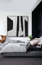Load image into Gallery viewer, Black And White Abstract Painting on Canvas Minimalist Painting Fp017