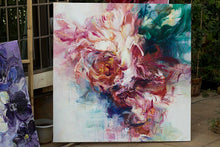 Load image into Gallery viewer, Red Pink Flower Painting Abstract Acrylic Painting Yp089