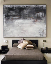 Load image into Gallery viewer, Black White Gray Abstrtact Painting Large Contemporary Art Yp109