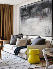 Load image into Gallery viewer, Black White Gray Abstrtact Painting Large Contemporary Art Yp109