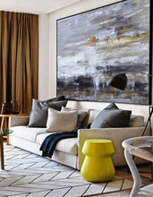 Load image into Gallery viewer, Hand-painted Black White Gray Oil Painting Large Wall Decor Yp107