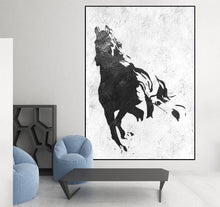 Load image into Gallery viewer, Abstract Horse Painting Black and White Handmade Original Painting Fp019
