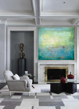 Load image into Gallery viewer, Abstract Green Painting Calming Abstract Canvas Art A045