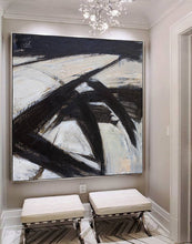 Load image into Gallery viewer, Black and White Painting Abstract Painting Contemporary Art Yp088