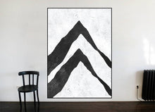Load image into Gallery viewer, Black and White Abstract Art Minimalist Painting on Canvas Living Room Fp021