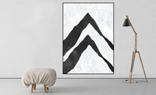 Load image into Gallery viewer, Black and White Abstract Art Minimalist Painting on Canvas Living Room Fp021