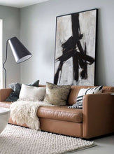 Load image into Gallery viewer, Geometric Painting Canvas Art Black White Painting Yp097