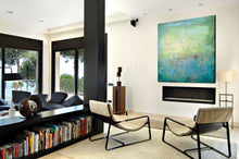 Load image into Gallery viewer, Abstract Green Painting Calming Abstract Canvas Art A045