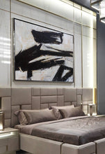 Load image into Gallery viewer, Black and White Abstract Painting Contemporary Art Yp106