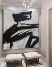 Load image into Gallery viewer, Black and White Abstract Painting Contemporary Art Yp106