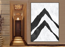 Load image into Gallery viewer, Black and White Abstract Art Minimalist Painting on Canvas Living Room Fp021