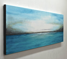 Load image into Gallery viewer, Blue And White Abstract Landscape Painting Panoramic Art Fp009