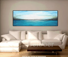 Load image into Gallery viewer, Blue And White Abstract Landscape Painting Panoramic Art Fp009