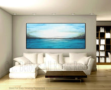 Load image into Gallery viewer, Blue And White Abstract Landscape Painting Panoramic Art Fp009