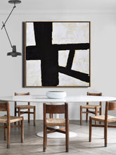 Load image into Gallery viewer, Black and White Minimalist Painting Original Minimal Art Yp077