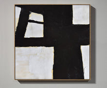 Load image into Gallery viewer, Abstract Art Black and White Minimalist Painting Yp076