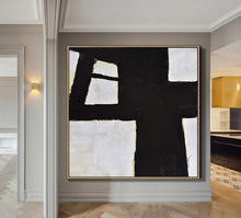 Load image into Gallery viewer, Abstract Art Black and White Minimalist Painting Yp076