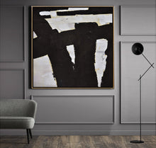 Load image into Gallery viewer, Abstract Art Black and White Textured Painting Yp038