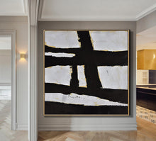 Load image into Gallery viewer, Black and White Minimalist Painting Original Minimal Art Yp050