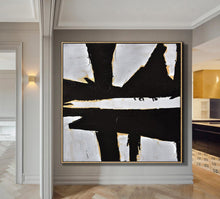 Load image into Gallery viewer, Black and White Abstract Painting Minimalist Art Modern Wall Art Decor Yp085