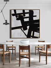 Load image into Gallery viewer, Black and White Abstract Painting Minimalist Art Modern Wall Art Decor Yp071