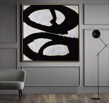 Load image into Gallery viewer, Black and White Abstract Painting Minimalist Art Modern Wall Art Decor Yp080