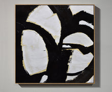 Load image into Gallery viewer, Black and White Abstract Painting Minimalist Art Yp075