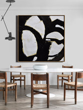 Load image into Gallery viewer, Black and White Abstract Painting Minimalist Art Yp075