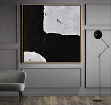 Load image into Gallery viewer, Black and White Abstract Painting Minimalist Art Modern Wall Art Decor Yp048