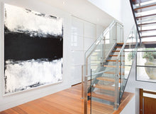 Load image into Gallery viewer, Black And White Painting Palette Knife Art Living Room Decor Ap076