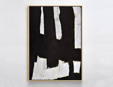 Load image into Gallery viewer, Black And White Palette Knife Abstract Painting Minimalist Art Yp105