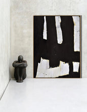 Load image into Gallery viewer, Black And White Palette Knife Abstract Painting Minimalist Art Yp105