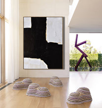 Load image into Gallery viewer, Black White Beige Textured Painting Abstract Art Yp045