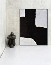 Load image into Gallery viewer, Black White Beige Textured Painting Abstract Art Yp045