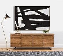 Load image into Gallery viewer, Horizontal Black and White Minimalist Art Modern Minimal Painting Yp067