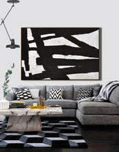 Load image into Gallery viewer, Horizontal Black and White Minimalist Art Modern Minimal Painting Yp067