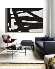 Load image into Gallery viewer, Horizontal Black and White Minimalist Art Modern Minimal Painting Yp067