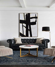 Load image into Gallery viewer, Black And White Painting Original ArtWork Living Room Art Decor Yp070