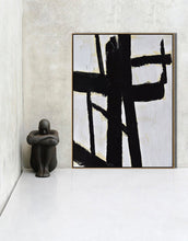 Load image into Gallery viewer, Black And White Painting Original ArtWork Living Room Art Decor Yp070