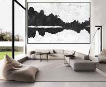 Load image into Gallery viewer, Black and White Minimalist Modern Wall Art Acrylic Painting Yp102