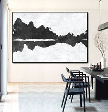 Load image into Gallery viewer, Black and White Minimalist Modern Wall Art Acrylic Painting Yp102
