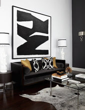 Load image into Gallery viewer, Black and White Minimalist Painting Geometric Abstract Art Np012