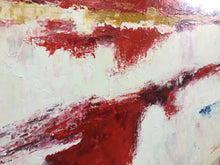 Load image into Gallery viewer, White And Red Abstract Painting Glod Dining Room Wall Art Ap065
